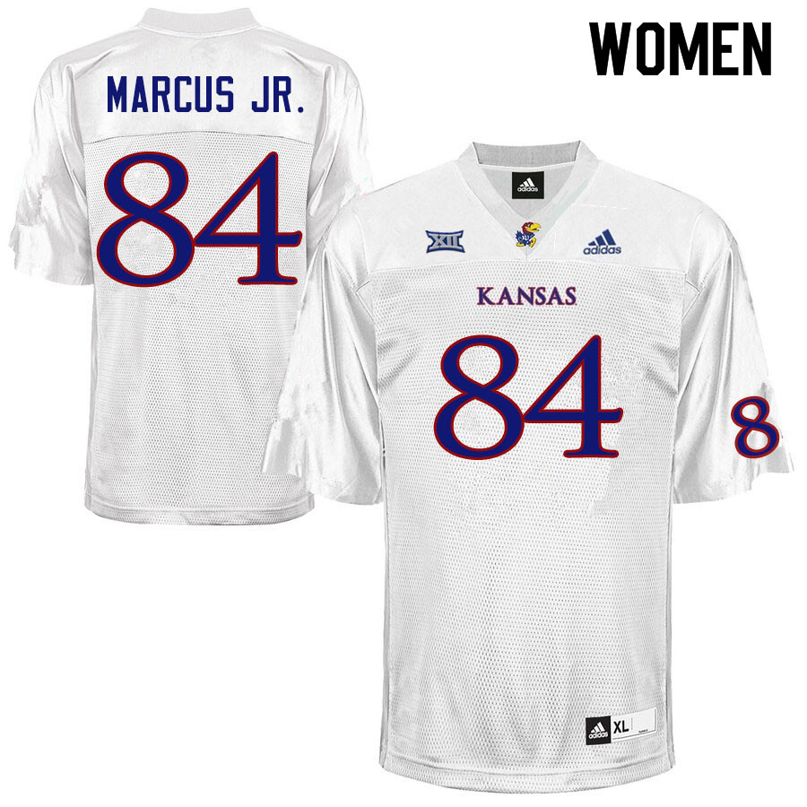 Women #84 Thomas Marcus Jr. Kansas Jayhawks College Football Jerseys Sale-White - Click Image to Close
